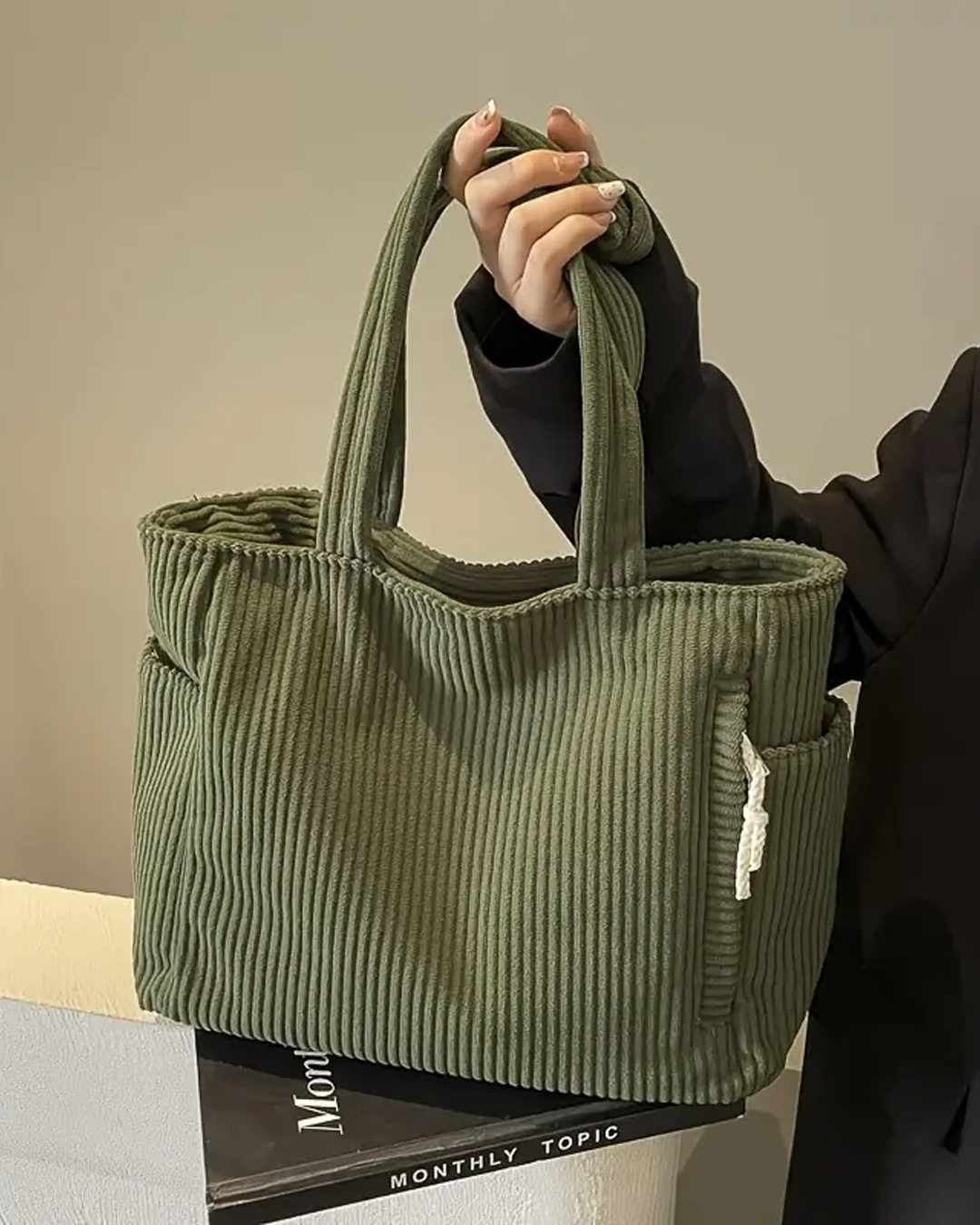 Liva Ribfluwelen Shopper