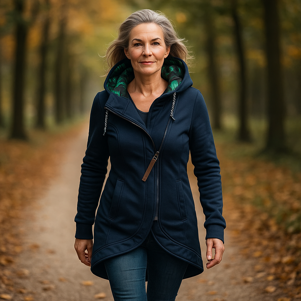 Claudia lange jas met capuchon