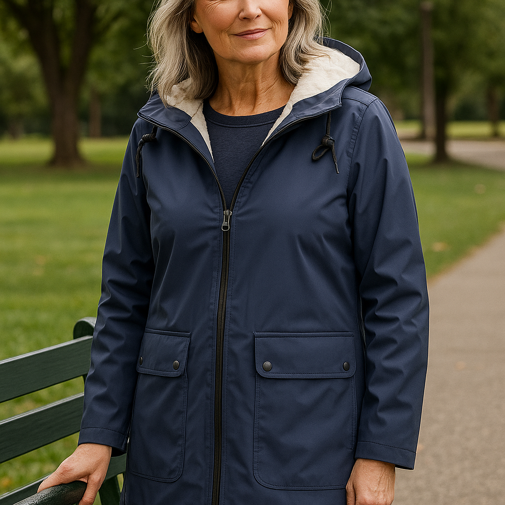 Anita gevoerde regenjas met capuchon