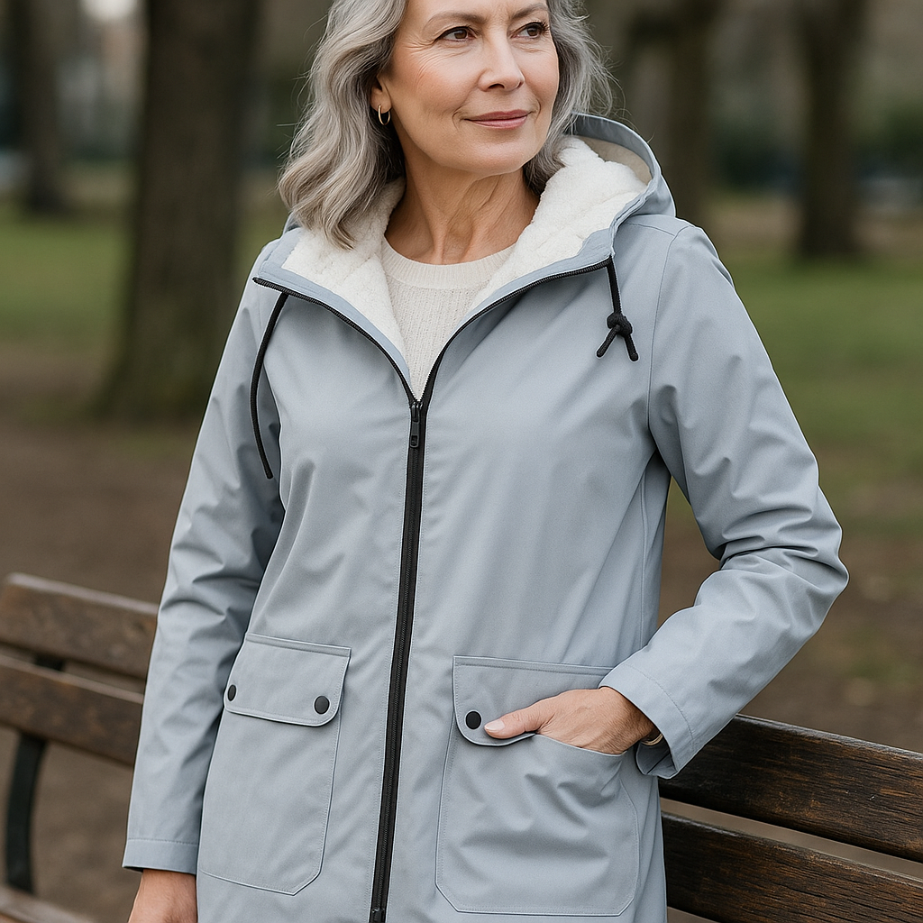 Anita gevoerde regenjas met capuchon
