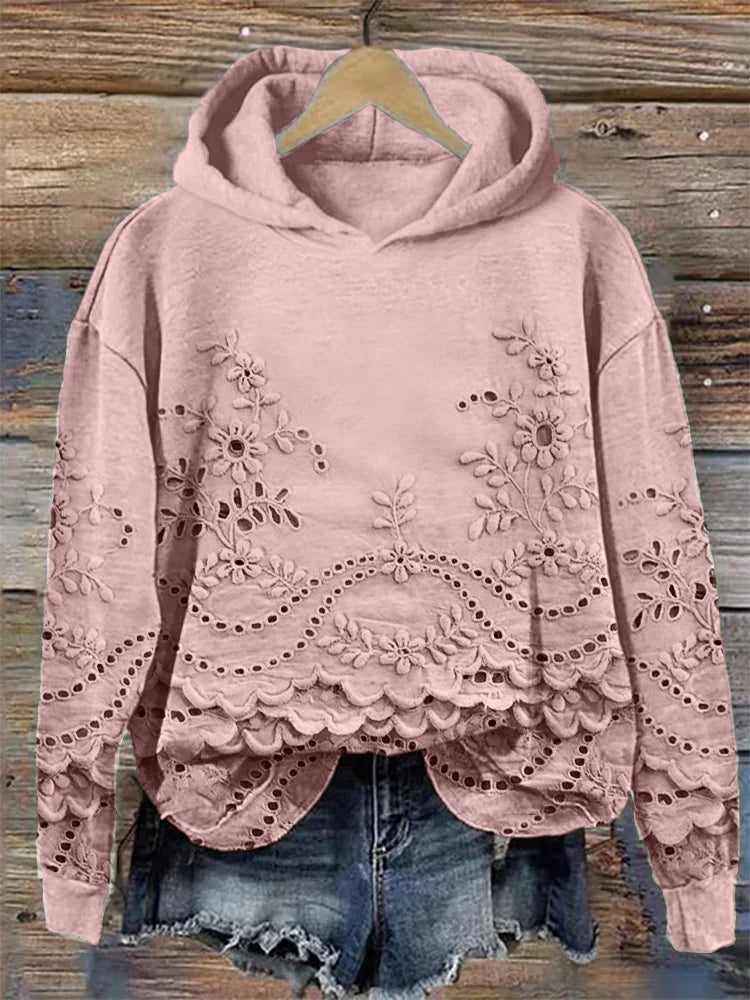 Irene hoodie met kantdetails