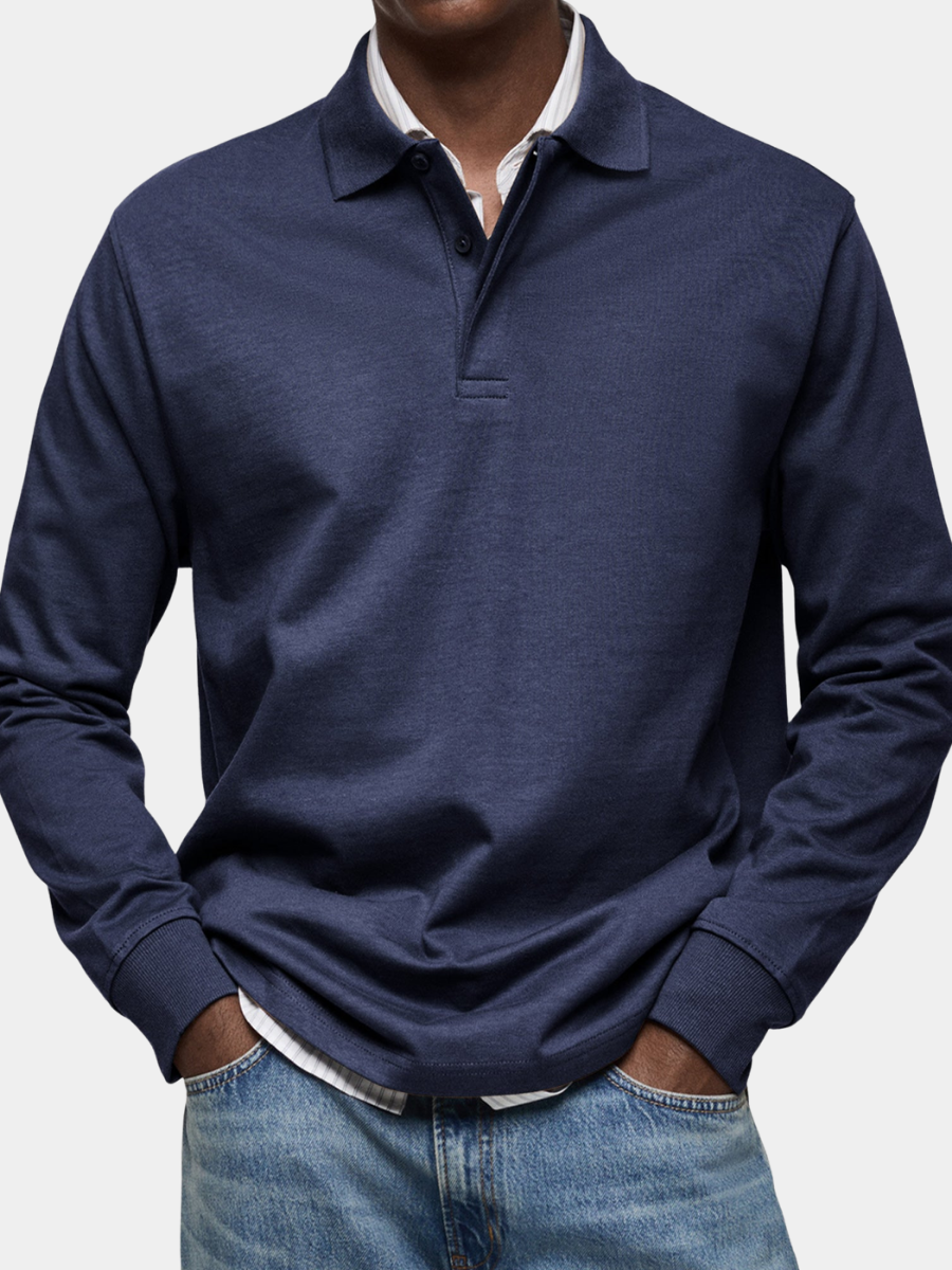 Thomas luxe polo met lange mouwen