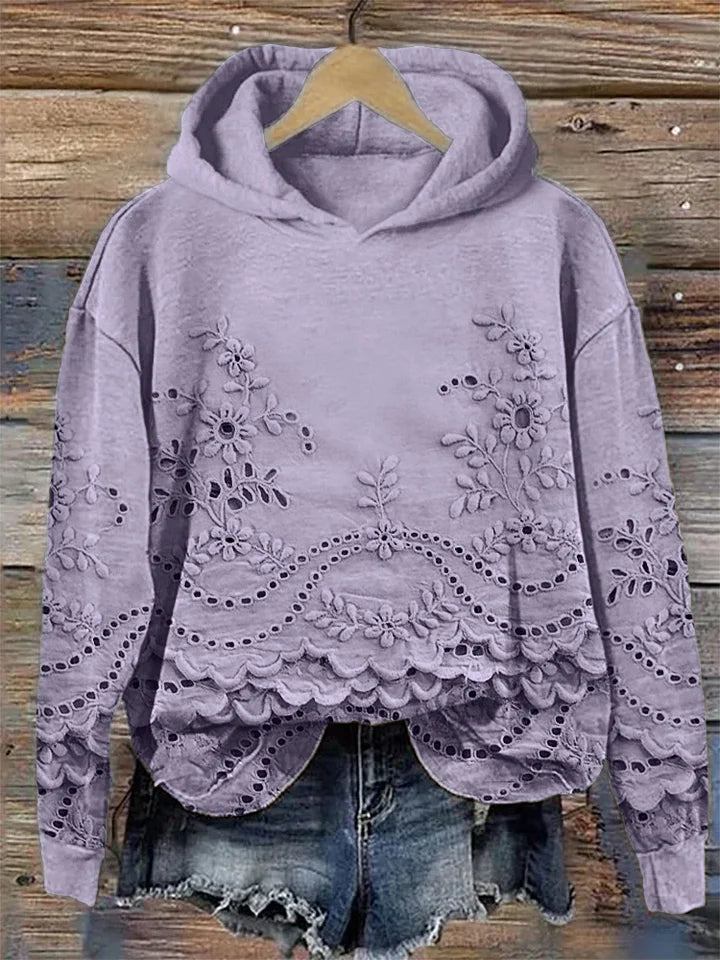 Irene hoodie met kantdetails