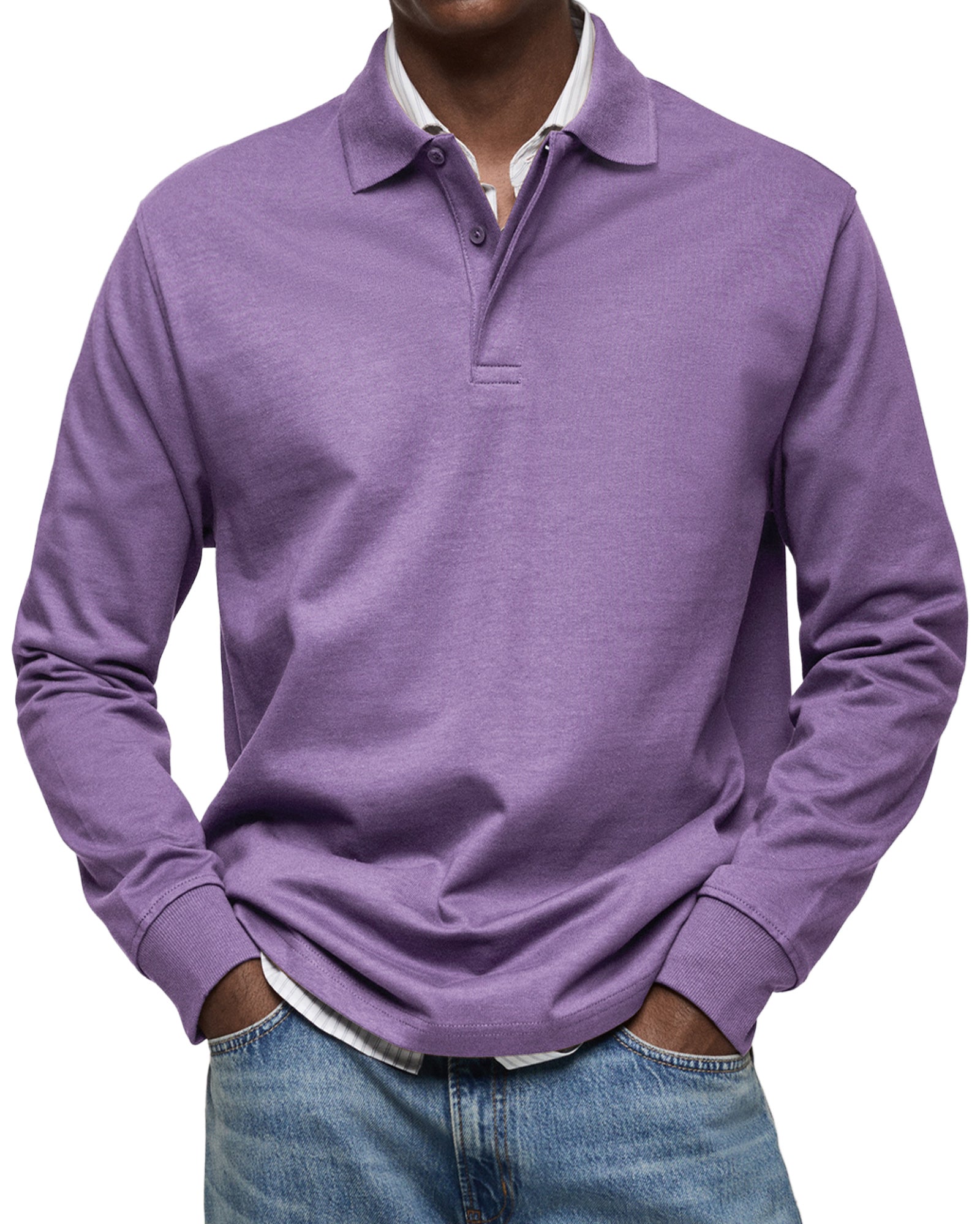 Thomas luxe polo met lange mouwen