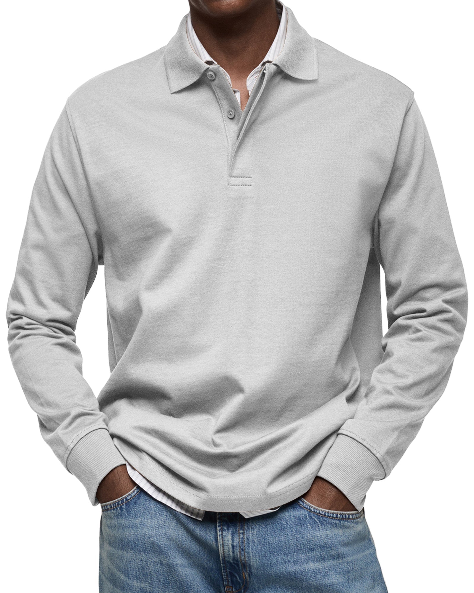 Thomas luxe polo met lange mouwen