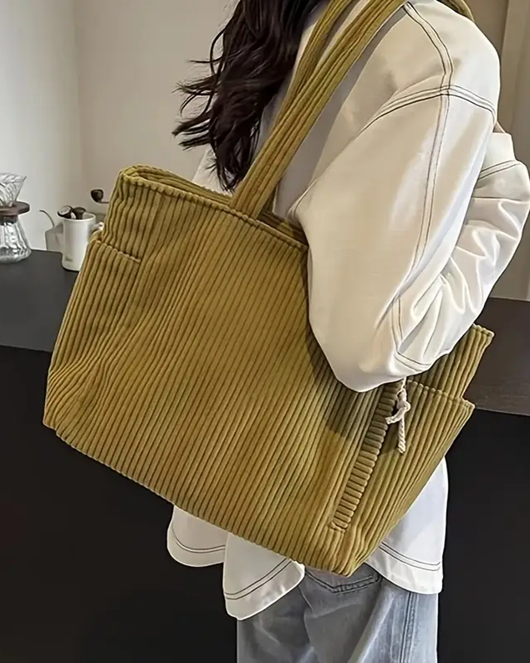 Liva Ribfluwelen Shopper