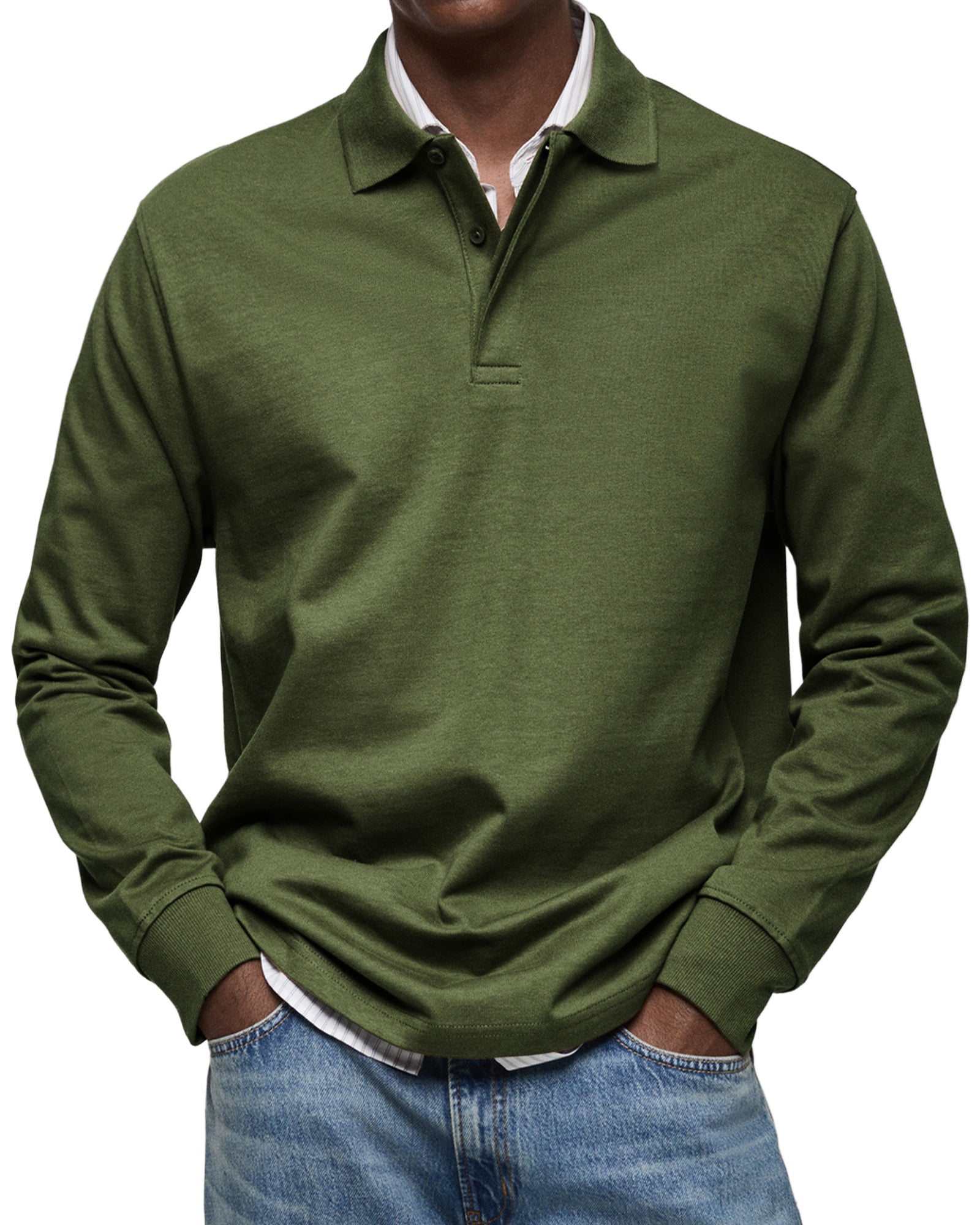 Thomas luxe polo met lange mouwen