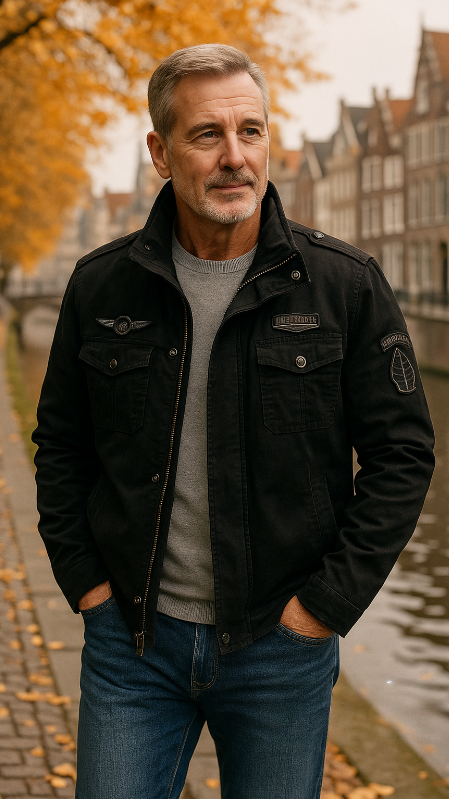 Erik katoenen legerjas met zakken