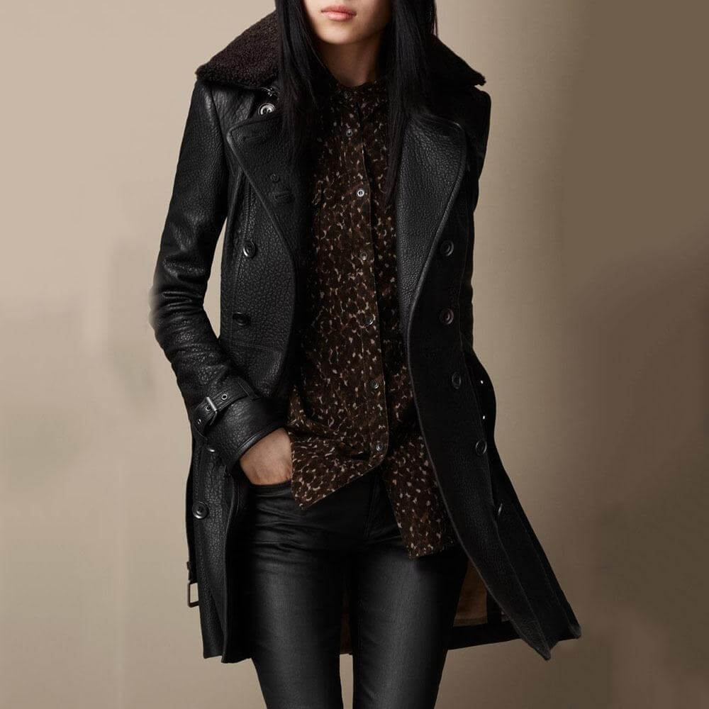 Mieke elegante 3/4 leren jas