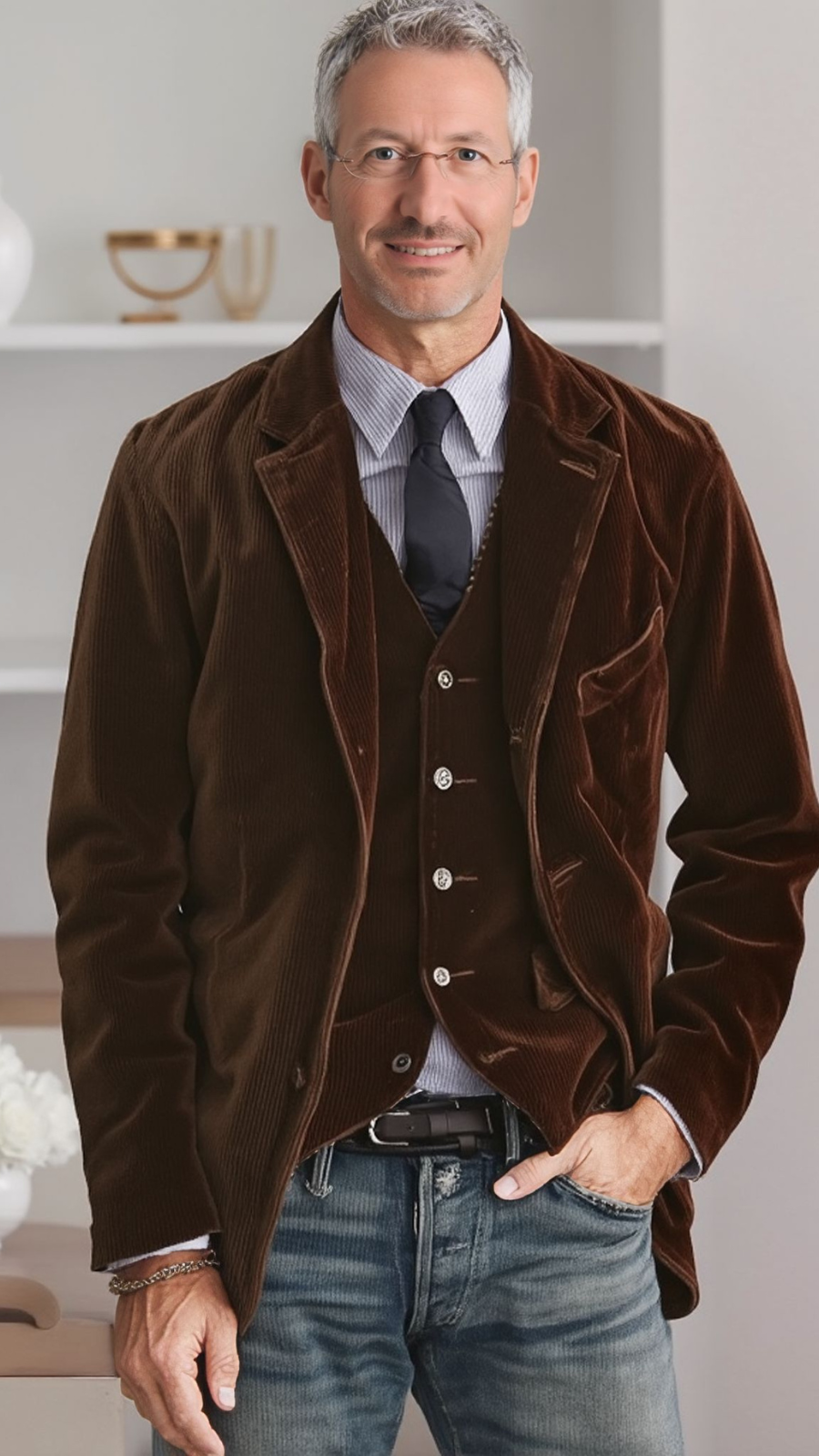 Gerard corduroy colbert met gilet