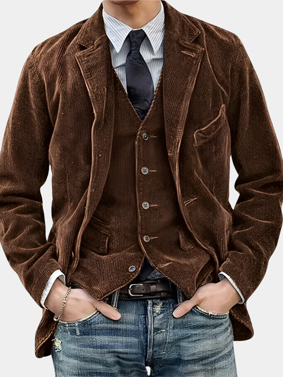 Gerard corduroy colbert met gilet