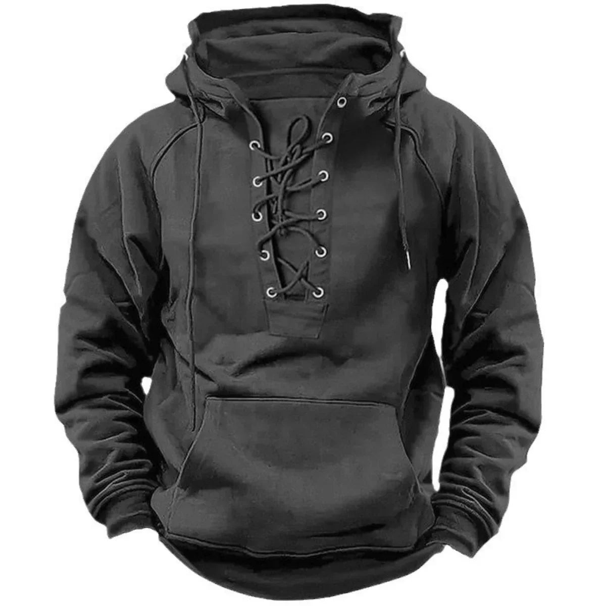 Liam stoere hoodie met veterdetail