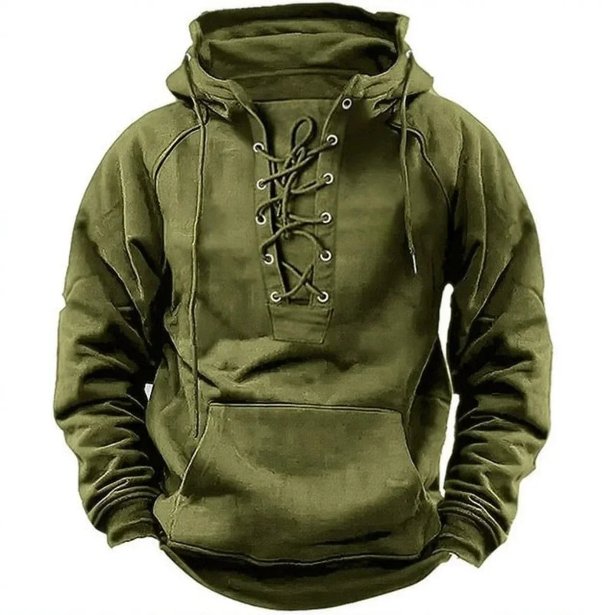 Liam stoere hoodie met veterdetail