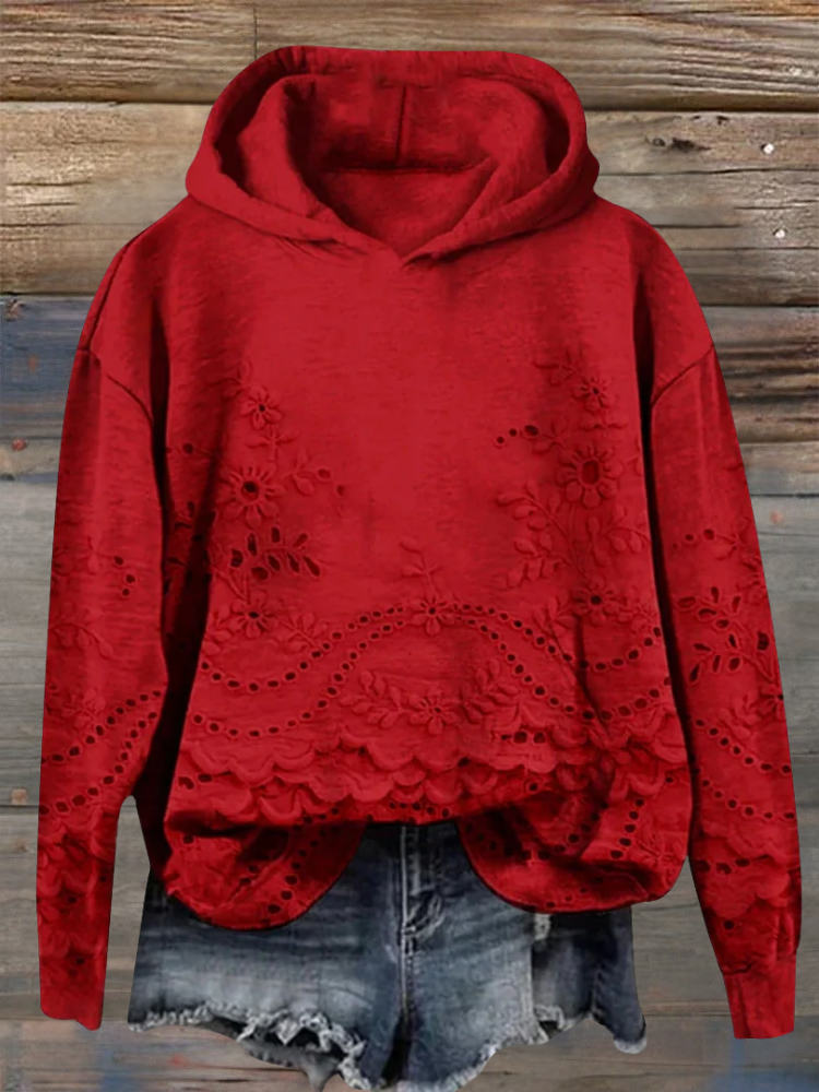 Irene hoodie met kantdetails