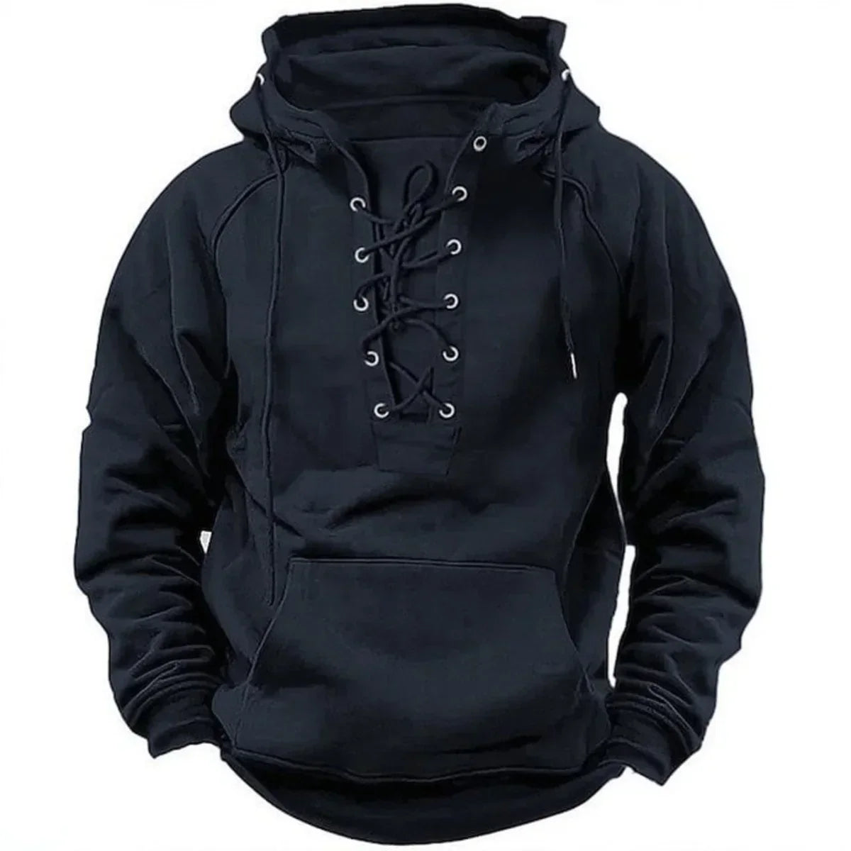 Liam stoere hoodie met veterdetail