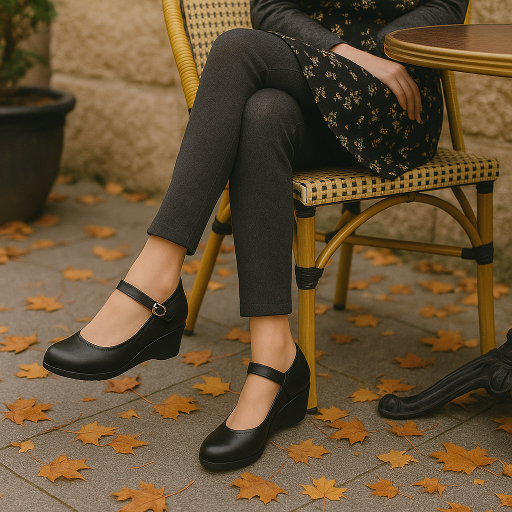 Pauline leren schoenen met bandje