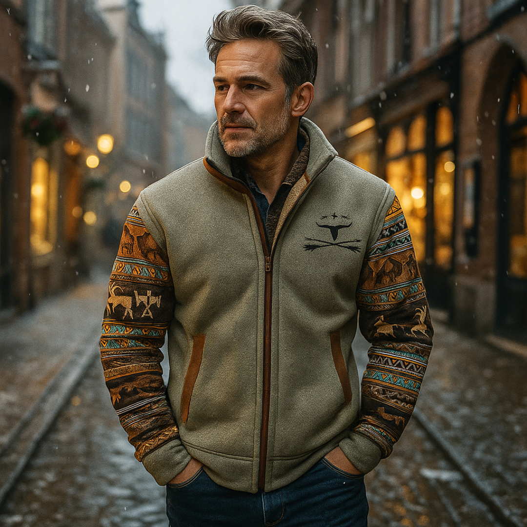 Wim fleece jas met patroon
