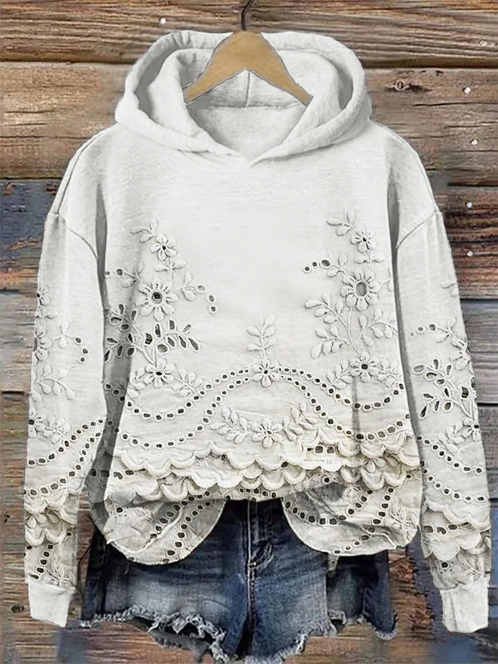 Irene hoodie met kantdetails
