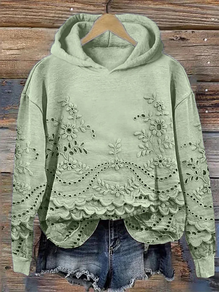 Irene hoodie met kantdetails