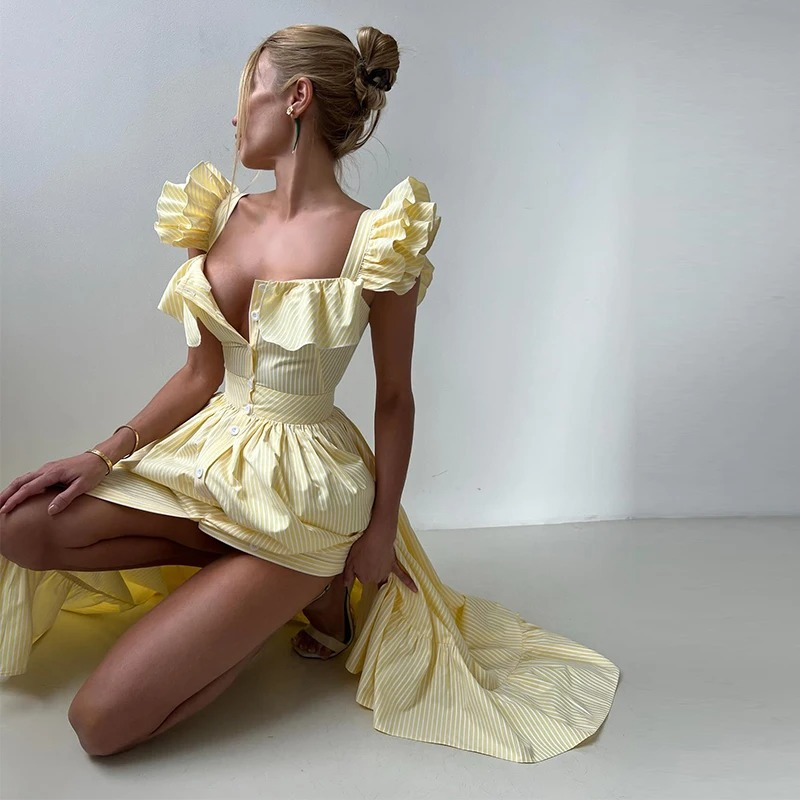 Juliana Gestreepte Ruchesjurk