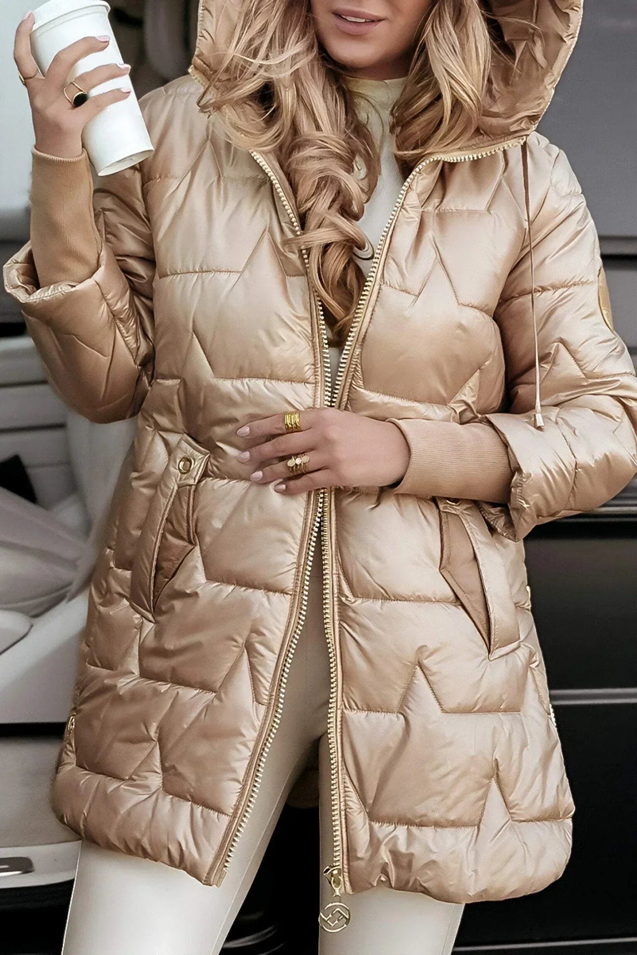 Olivia Elegante Winterjas met Capuchon