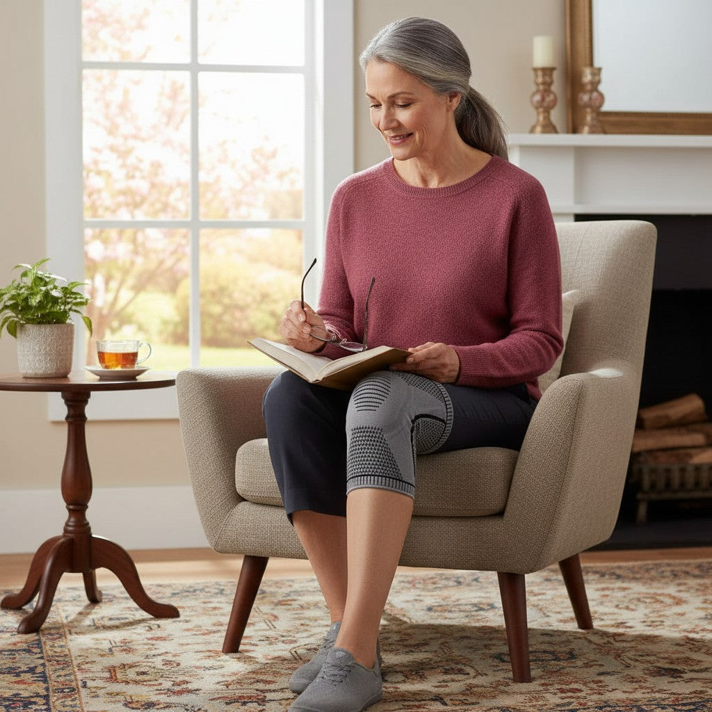 StepScore FlexiGrip Kniebrace – Silicone & Veerstrips