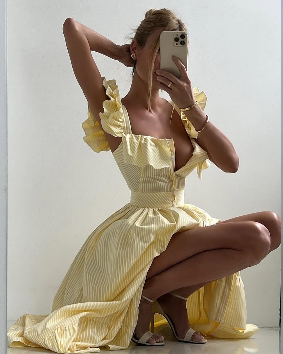 Juliana Gestreepte Ruchesjurk