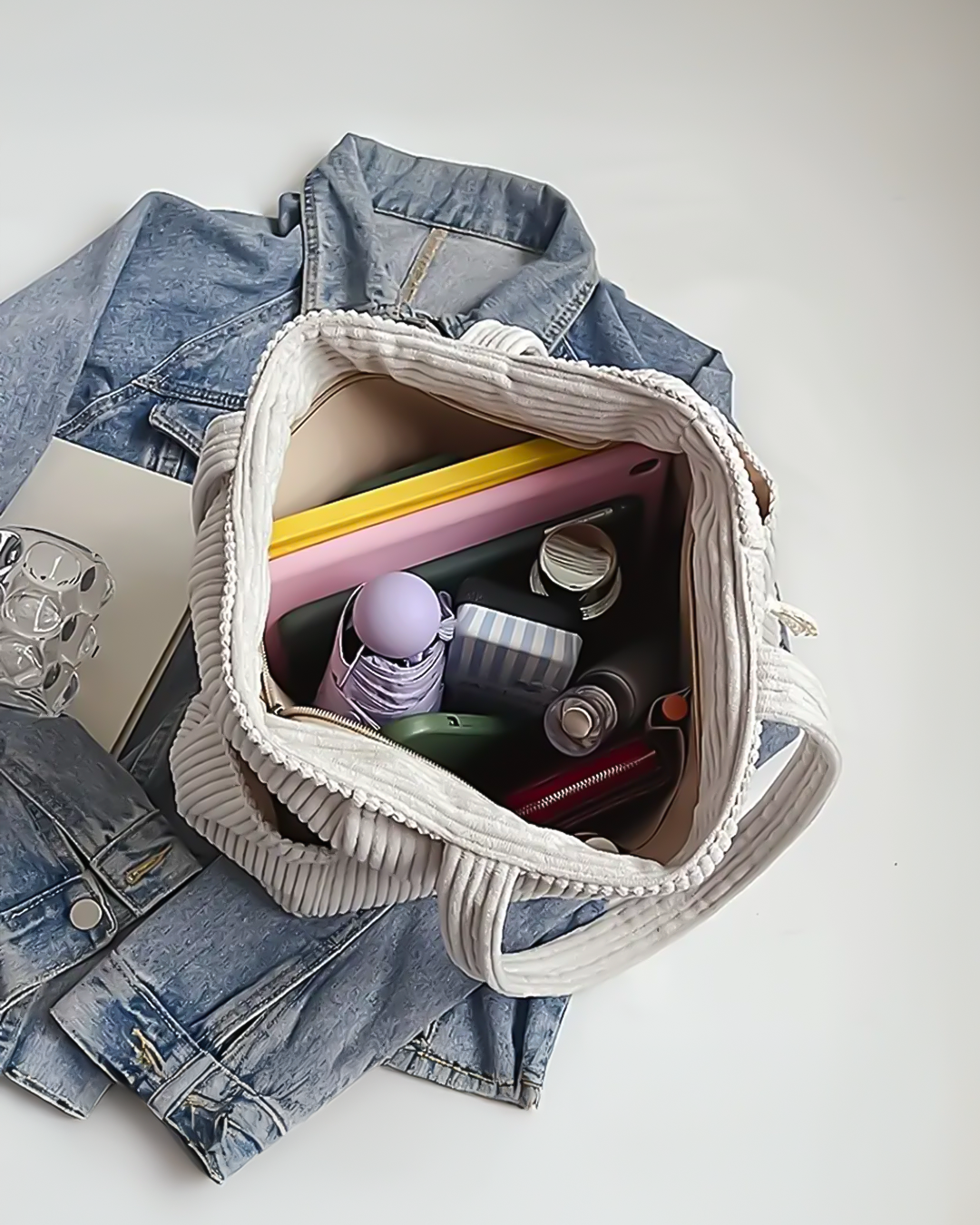 Liva Ribfluwelen Shopper