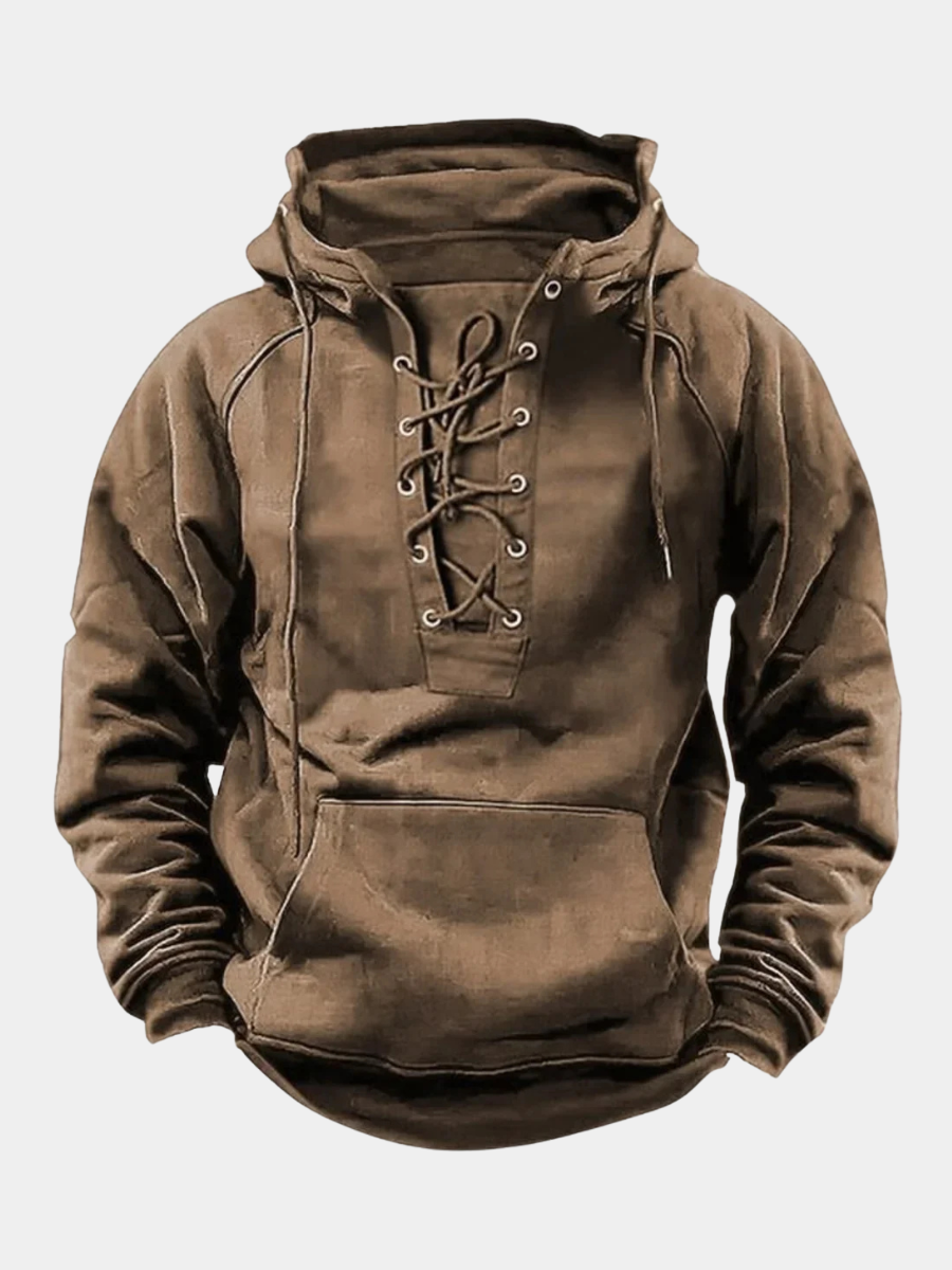 Liam stoere hoodie met veterdetail