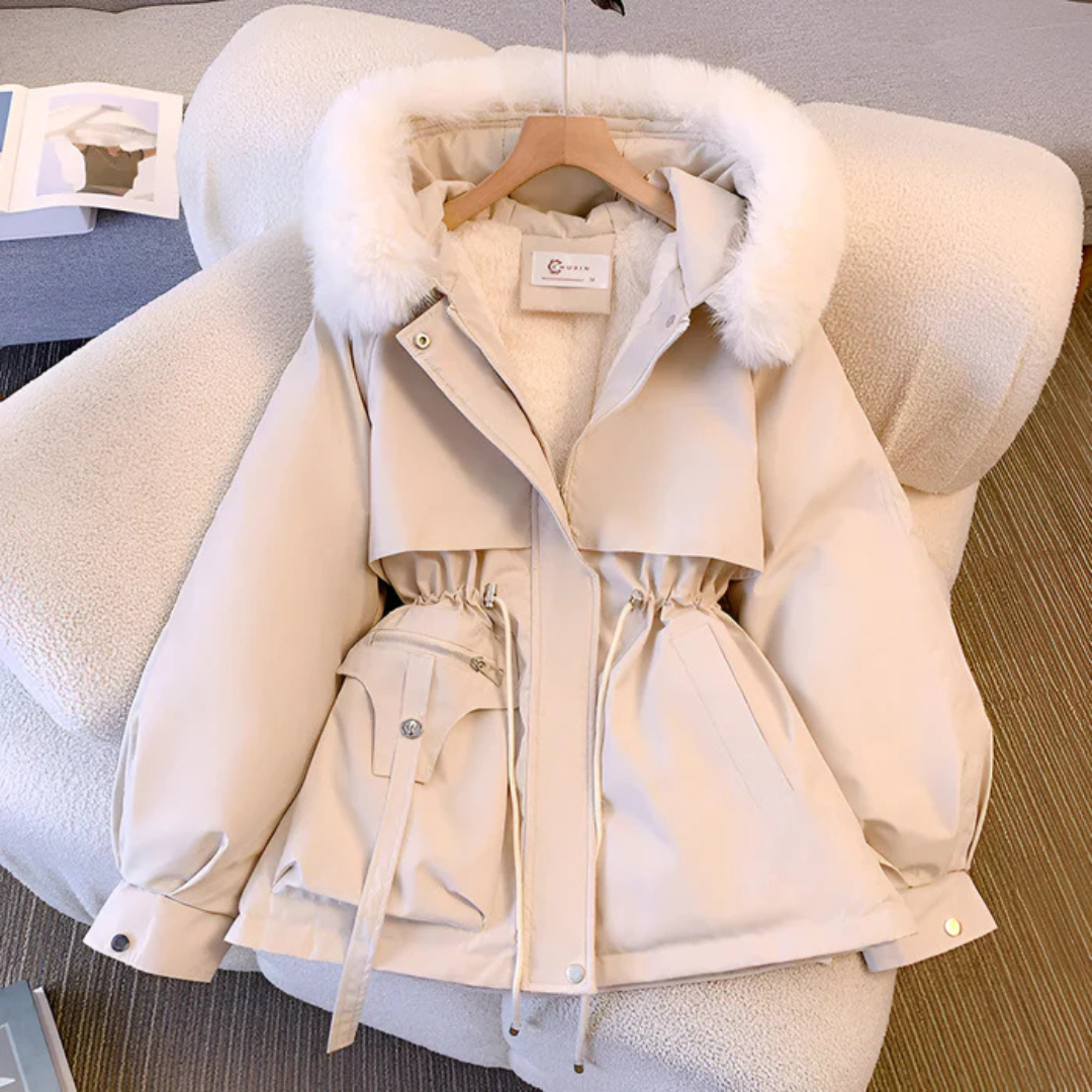 Sandra elegante winterjas met imitatiebont