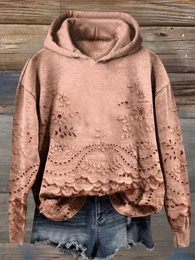 Irene hoodie met kantdetails