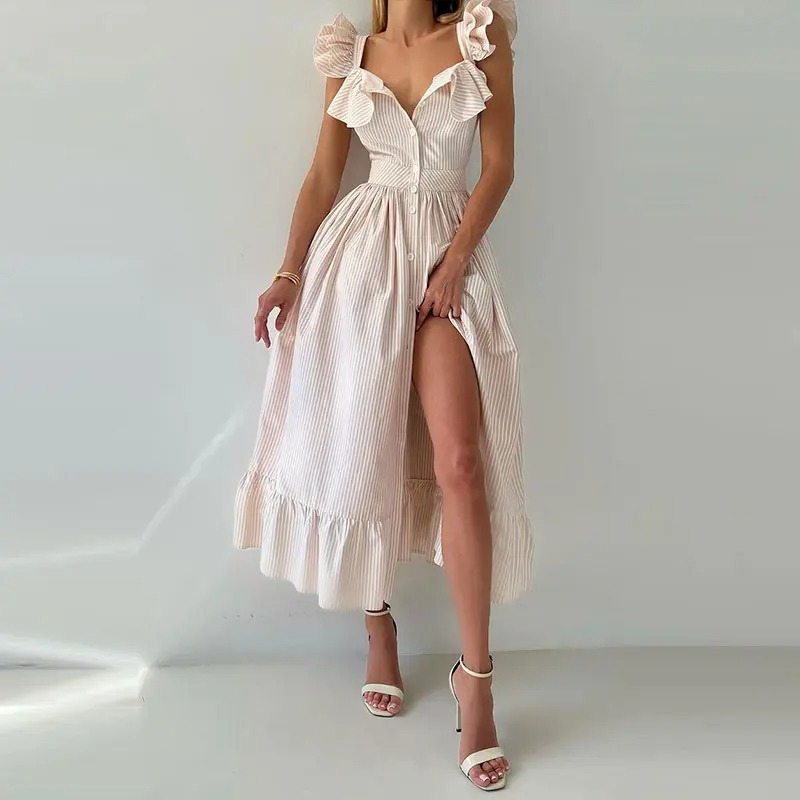 Juliana Gestreepte Ruchesjurk