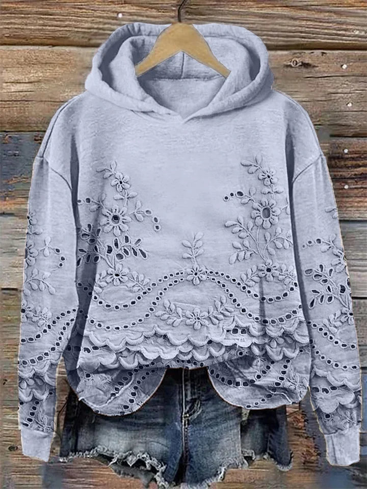 Irene hoodie met kantdetails