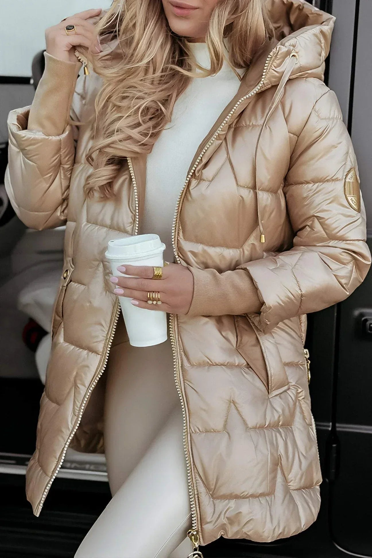 Olivia Elegante Winterjas met Capuchon