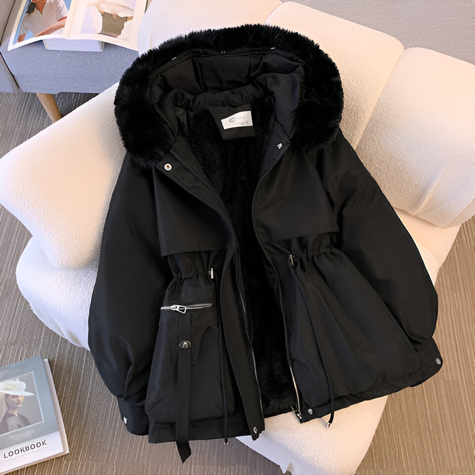 Sandra elegante winterjas met imitatiebont